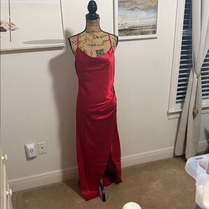 Elegant Red Satin Dress
